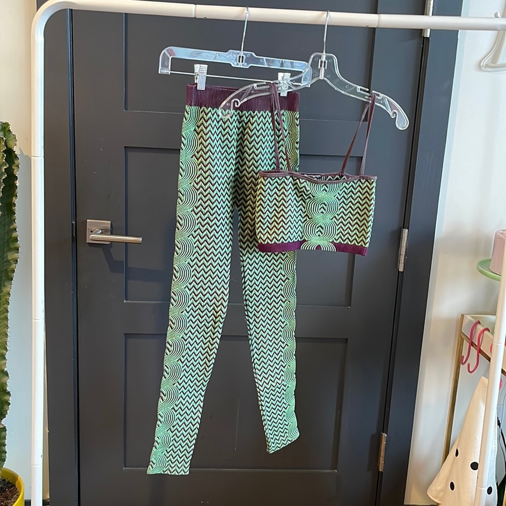 Zara green pattern set coord